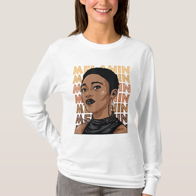 Black Strong Girl Afro Liebe Melanin African Ameri T-Shirt (Vorderseite)