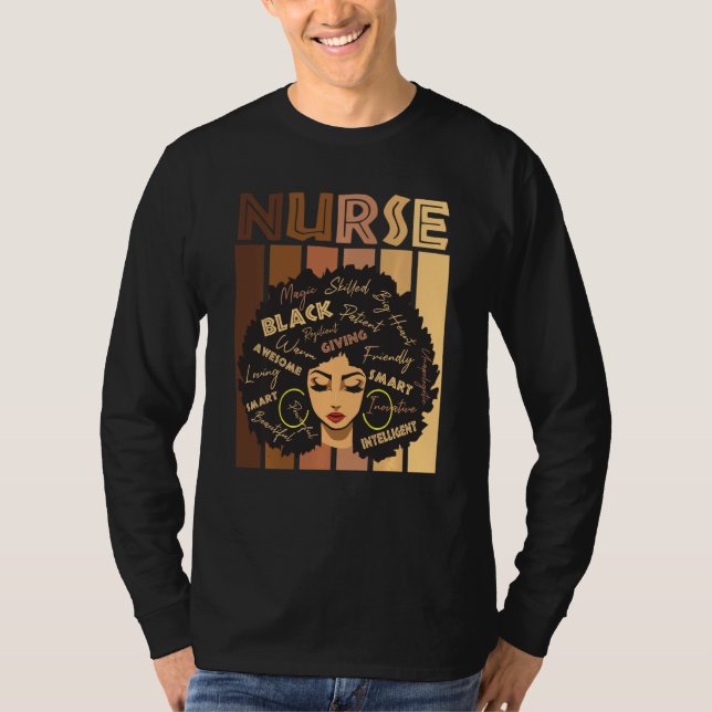 Black Strong Nurse Afro Liebe Melanin T-Shirt (Vorderseite)