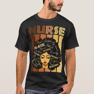 Black Strong Nurse Afro Liebe Melanin T-Shirt