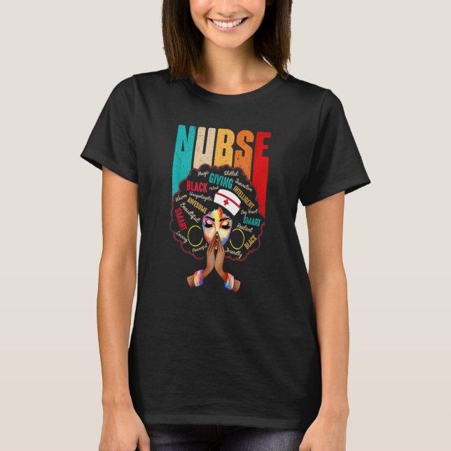 Black Strong Nurse Afro Love Melanin African Ameri T-Shirt (Vorderseite)