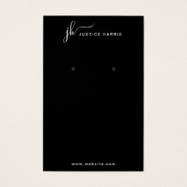 Black Stylish Script Monogram Modern Earing