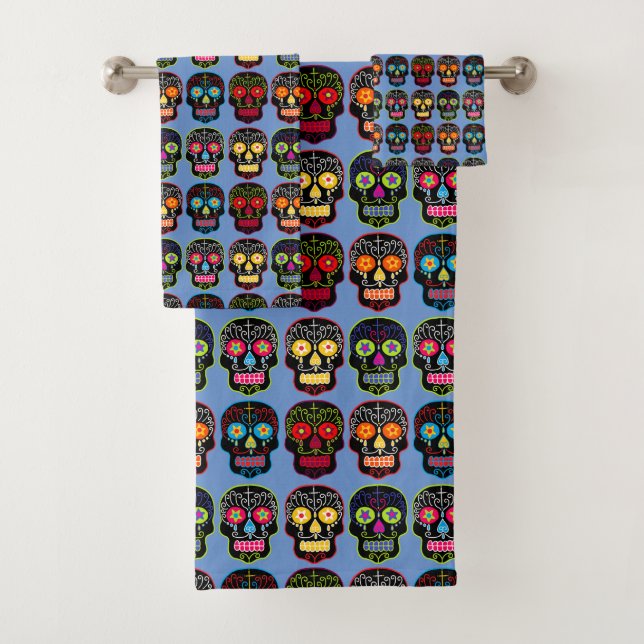 Black Sugar Skulls Badhandtuch Set (Insitu)