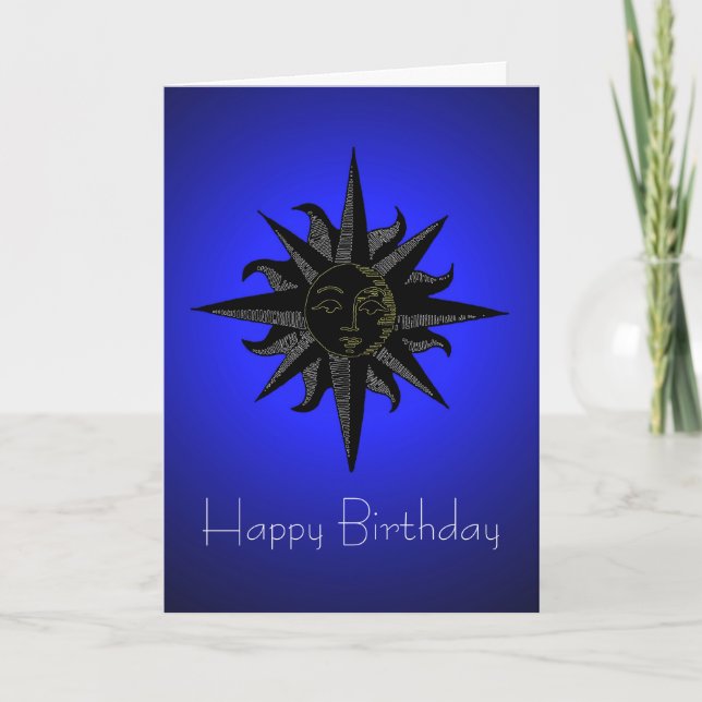 Black Sun Birthday Card Karte (Vorderseite)