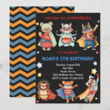 Black Superheroes Kindergeburtstag Einladung