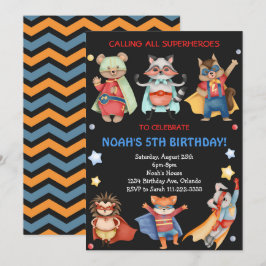 Black Superheroes Kindergeburtstag Einladung