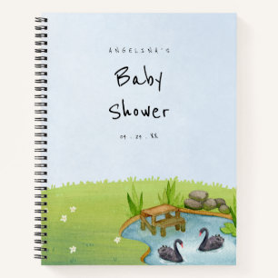 Black Swan Baby Showliste Notizbuch