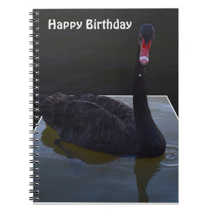 Black Swan Droplets in Pond, Birthday Notebook Notizblock