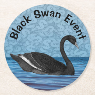 Black Swan-Ereignis Runder Pappuntersetzer