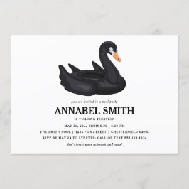 Black Swan Float Birthday Pool Party Einladung