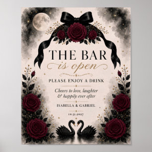 Black Swan Gothic Die Bar ist geöffnet Hochzeitssc Poster