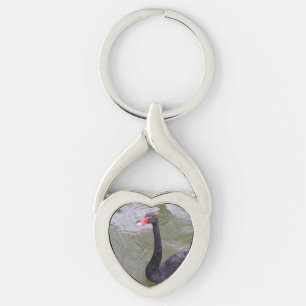 Black Swan Heart Keychain Schlüsselanhänger