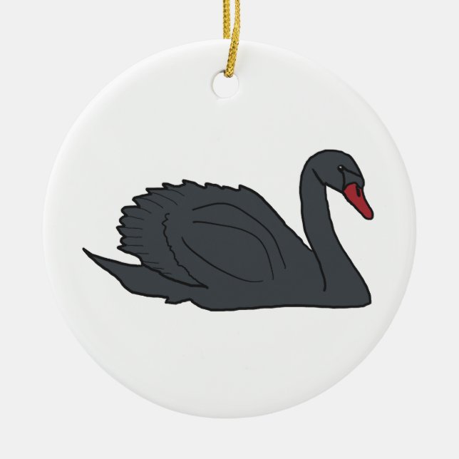 Black Swan Keramik Ornament (Vorne)