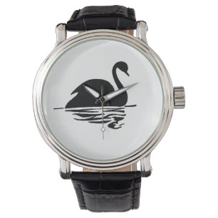 Black Swan Silhouette Armbanduhr