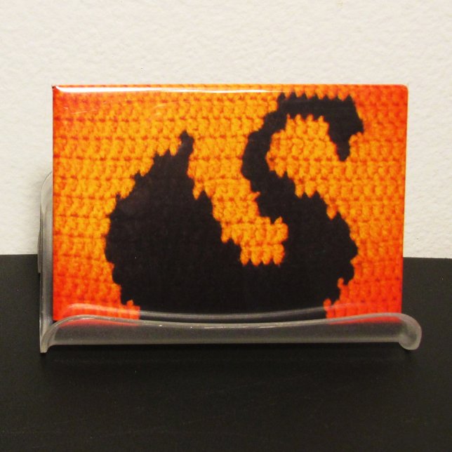 Black Swan Tropical Sunset Artisan Crochet Print Magnet (Von Creator hochgeladen)