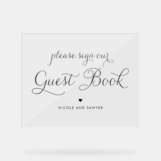 Black Sweet Calligraphy Mariage Livre d'invité (Recto)