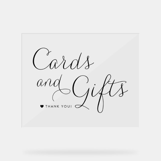 Black Sweet Calligraphy Wedding Cards und Geschenk Acrylschild (Vorderseite)