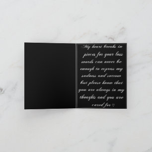 Black Sympathy Card mit Blume und Schmetterlingen Karte
