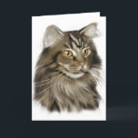Black Tabby Maine Coon Cat Karte<br><div class="desc">Der Maine Coon ist der sanfte Riese der Katzenwelt. Diese großen Katzen sind sehr liebend und genießen die Gesellschaft ihrer menschlichen Haustiere.</div>