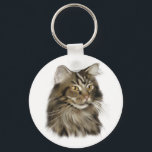 Black Tabby Maine Coon Cat Schlüsselanhänger<br><div class="desc">Der Maine Coon ist der sanfte Riese der Katzenwelt. Diese großen Katzen sind sehr liebend und genießen die Gesellschaft ihrer menschlichen Haustiere.</div>
