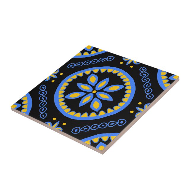 Black Talavera Tile Fliese (Seite)