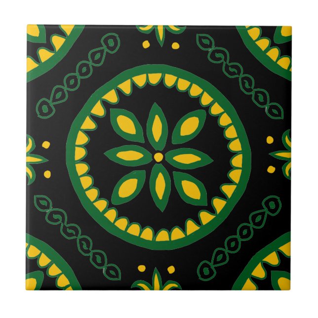 Black Talavera Tile Fliese (Vorderseite)