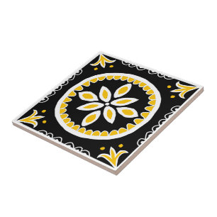 Black Talavera Tile Fliese
