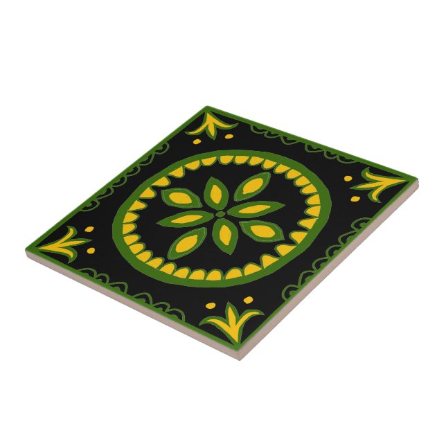 Black Talavera Tile Fliese (Seite)