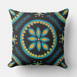 Black Talavera Tile Kissen