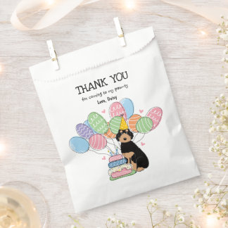 Black Tan Aussiedoodle Birthday Party Danke Geschenktütchen