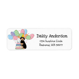 Black Tan Aussiedoodle Birthday Rücksendeadresse