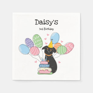 Black Tan Brussels Griffon Birthday Paper Serviette