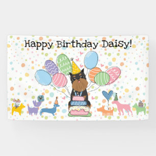 Black Tan Brussels Griffon Cropp Ohren Geburtstag Banner