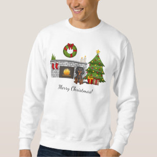 Black & Tan Cavalier im Weihnachtssaal Sweatshirt
