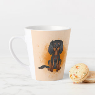 Black & Tan Cavalier King Charles Dog auf Orange Milchtasse