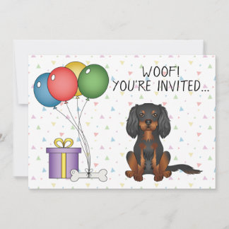Black & Tan Cavalier King Charles Spaniel Birthday Einladung