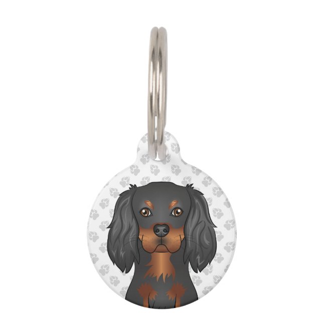 Black & Tan Cavalier King Charles Spaniel Head Haustiermarke (Vorderseite)