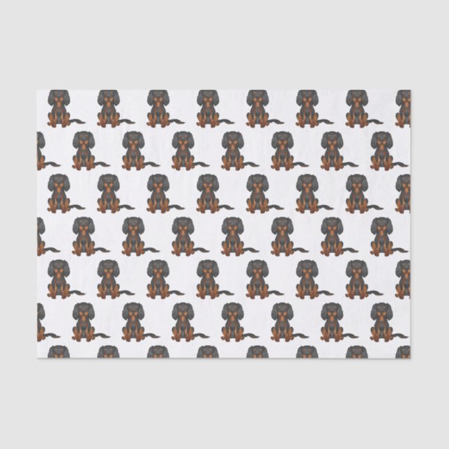 Black & Tan Cavalier King Charles Spaniel Muster Seidenpapier (Vorderseite)