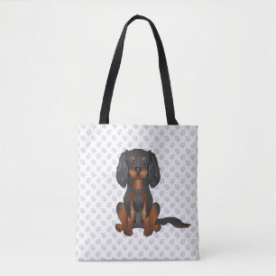 Black & Tan Cavalier King Charles Spaniel & Paws Tasche