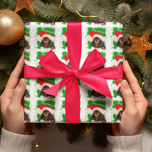 Black Tan Cavalier King Charles Weihnachtspapier Geschenkpapier (Von Creator hochgeladen)