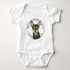 Black Tan Chihuahua Dog Big Brother Baby Strampler