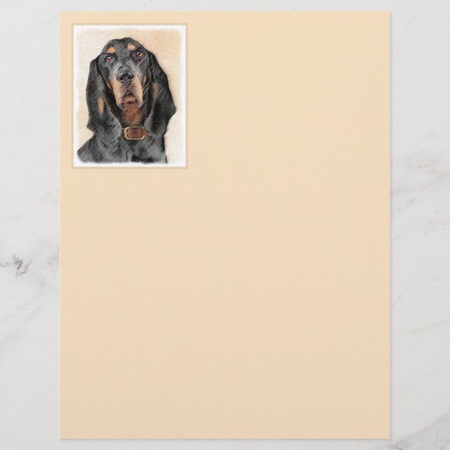 Black & Tan Coonhound Malerei - Original Hunde Kun (Vorderseite)