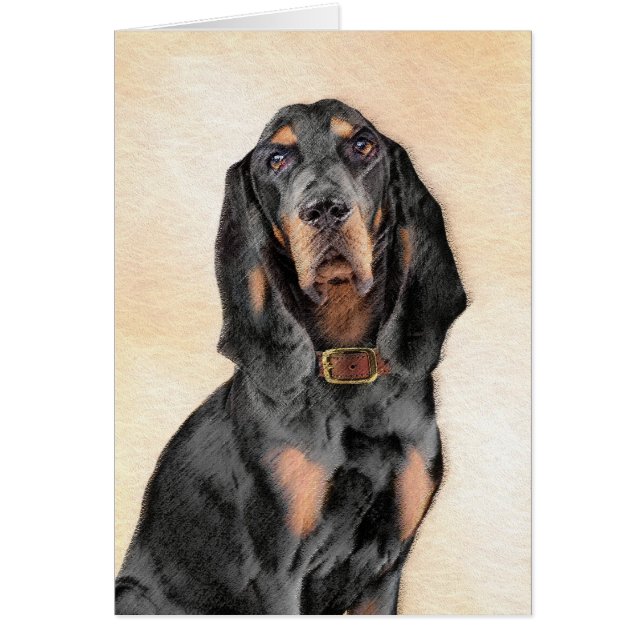 Black & Tan Coonhound Malerei - Original Hunde Kun (Vorne)