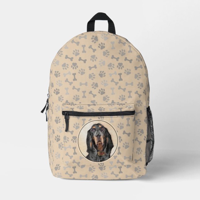 Black & Tan Coonhound Malerei - Original Hunde Kun Bedruckter Rucksack (Vorderseite)