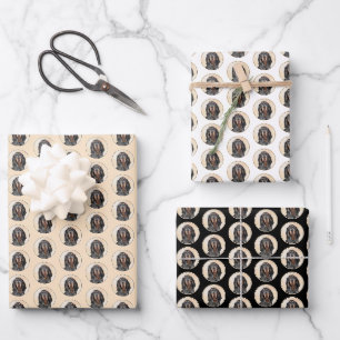 Black & Tan Coonhound Malerei - Original Hunde Kun Geschenkpapier Set