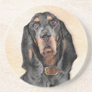 Black & Tan Coonhound Malerei - Original Hunde Kun Getränkeuntersetzer