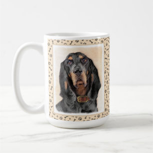 Black & Tan Coonhound Malerei - Original Hunde Kun Kaffeetasse