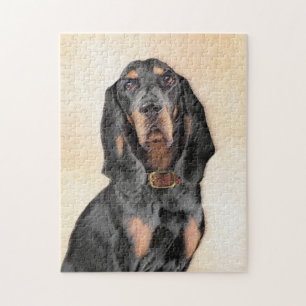 Black & Tan Coonhound Painting - Original Hund Kun