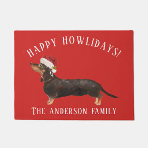 Black & Tan Dackel Happy Howlidays Weihnachten Fußmatte