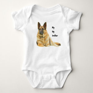 Black & Tan German Shepherd Brother/Sister Baby Strampler
