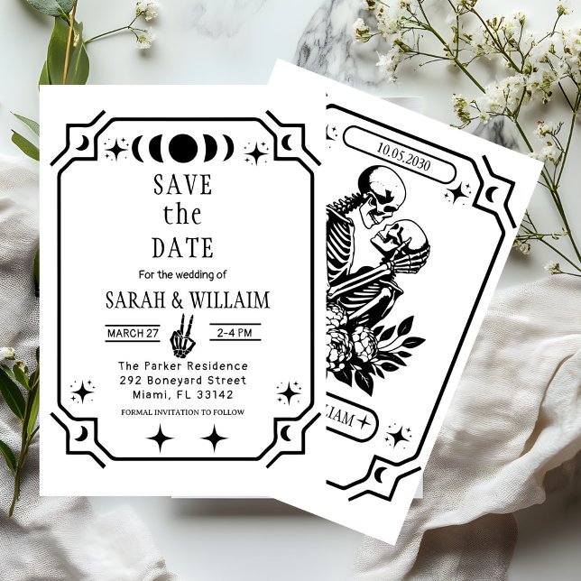Black tarot Goth save the date wedding Invitation (Créateur téléchargé)
